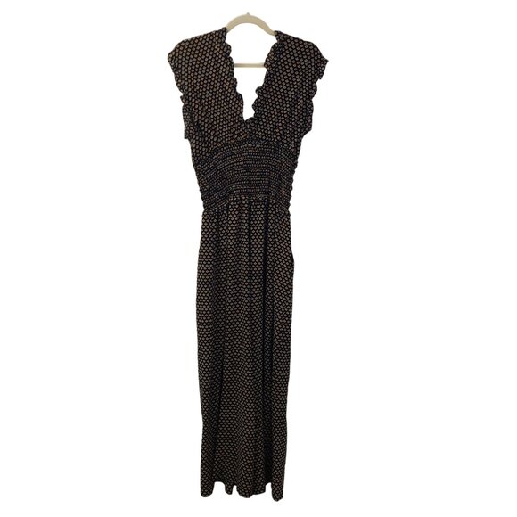 Max Studio Graphic Print Double V-Neck Jumpsuit Size Medium - Picture 2 of 8